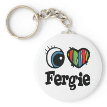 I  Heart (Love) Fergie Keychains