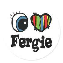 I  Heart (Love) Fergie Round Sticker