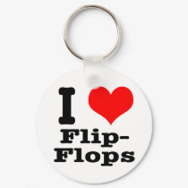 I HEART (LOVE) flip flops keychains