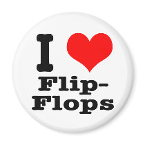 I HEART (LOVE) flip flops magnets