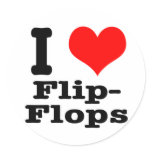 I HEART (LOVE) flip flops Stickers