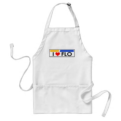 "I Heart (Love) Flo Aprons by tuffshops