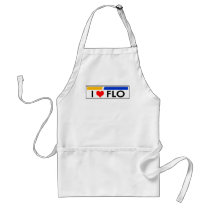 "I Heart (Love) Flo aprons