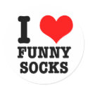 I HEART (LOVE) FUNNY SOCKS stickers