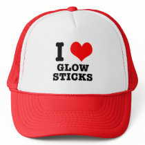 I HEART (LOVE) GLOW STICKS hats