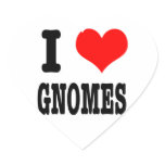 I HEART (LOVE) gnomes Heart Sticker