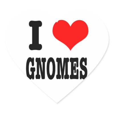 I HEART (LOVE) gnomes Heart Sticker Zazzle_sticker I HEART (LOVE) gnomes Heart Sticker Zazzle_sticker