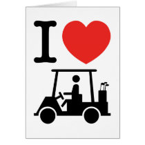 I Heart (Love) Golf Buggies Cards