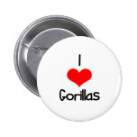 I Heart (Love) Gorillas Pinback Button