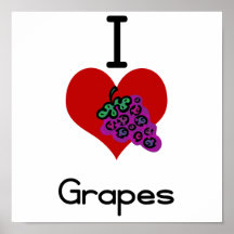 I heart-love grapes poster