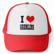 I HEART (LOVE) GREMLINS hats