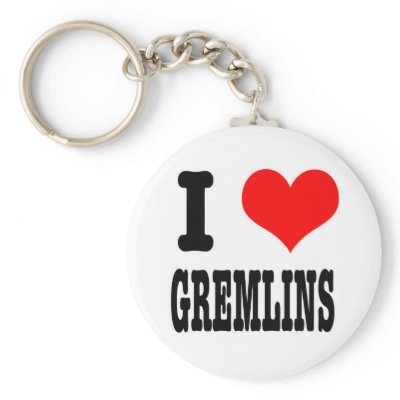 I HEART (LOVE) GREMLINS key chains