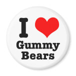 I HEART (LOVE) gummy bears magnets