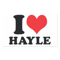 I Heart / love Hayle Rectangular Stickers