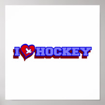 I heart (love) Hockey Poster