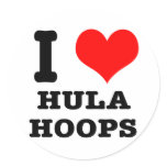 I HEART (LOVE) HULA HOOPS STICKERS