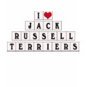 I HEART (LOVE) JACK RUSSELL TERRIERS BLOCKS t-shirts