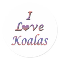 I Heart (Love) Koalas stickers