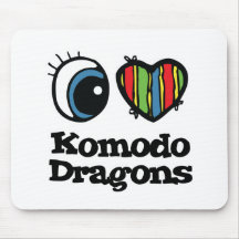 I Heart (Love) Komodo Dragons Mouse Pad