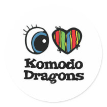 I Heart (Love) Komodo Dragons stickers by eyeheartanimals I Heart (Love) Komodo Dragons stickers
