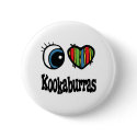I Heart (Love) Kookaburras buttons