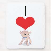 I Heart (Love) Lambs Mouse Mat