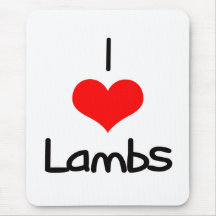 I Heart (Love) Lambs Mouse Pad