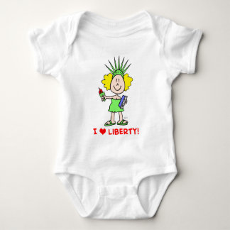 I heart love liberty libbie statue baby bodysuit