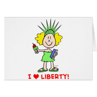I heart love liberty libbie statue card