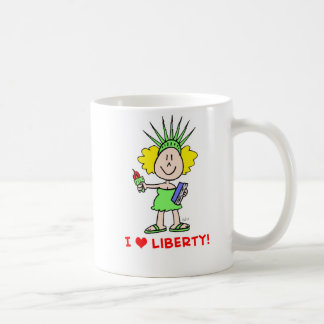 I heart love liberty libbie statue coffee mug