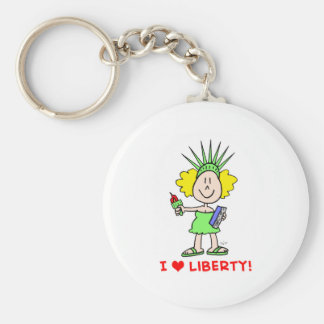 I heart love liberty libbie statue keychain
