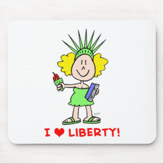 I heart love liberty libbie statue mouse pad