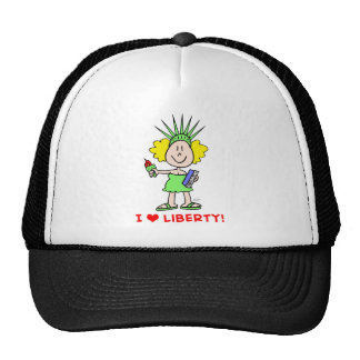 I heart love liberty libbie statue trucker hat
