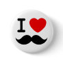 I heart / Love Moustaches / Mustaches Pinback Button