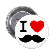 I heart / Love Moustaches / Mustaches Buttons