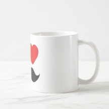 I heart / Love Moustaches / Mustaches Coffee Mug