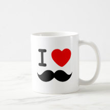I heart / Love Moustaches / Mustaches Coffee Mug