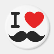 I heart / Love Moustaches / Mustaches Magnets