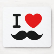 I heart / Love Moustaches / Mustaches Mousepad