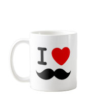 I heart / Love Moustaches / Mustaches Coffee Mug