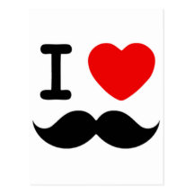 I heart / Love Moustaches / Mustaches Postcard