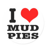 I HEART (LOVE) mud pies stickers