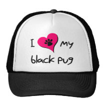 I [heart} Love my Black Pug hats