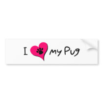 I [heart] Love my Pug bumper stickers