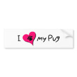 I [heart] Love my Pug Bumper Sticker