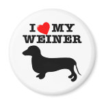 I (Heart) Love My Weiner Dog magnets
