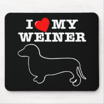 I (Heart) Love My Weiner Dog mousepads by WhiteTiger_LLC I (Heart) Love My Weiner Dog mousepads