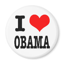 I HEART (LOVE) OBAMA FRIDGE MAGNET