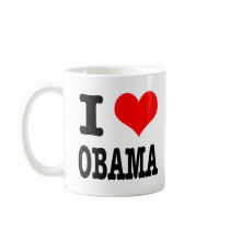I HEART (LOVE) OBAMA COFFEE MUG