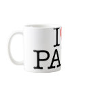 I heart (love) Paris mugs